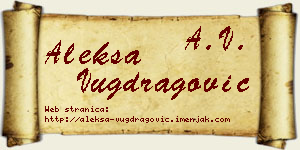 Aleksa Vugdragović vizit kartica